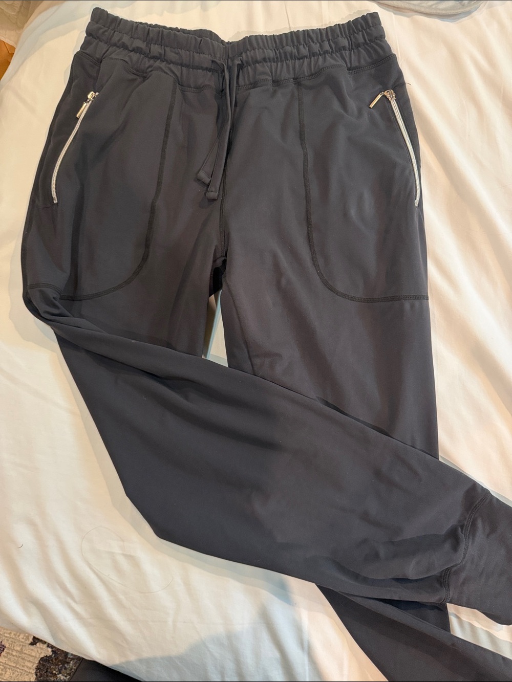 Women's Black Drawstring Jogger Pants - Unknown Brand